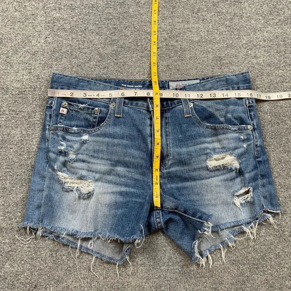 Adriano Goldschmied Shorts Womens 29 Nikki Relaxed Skinny Distressed Raw Hem AG